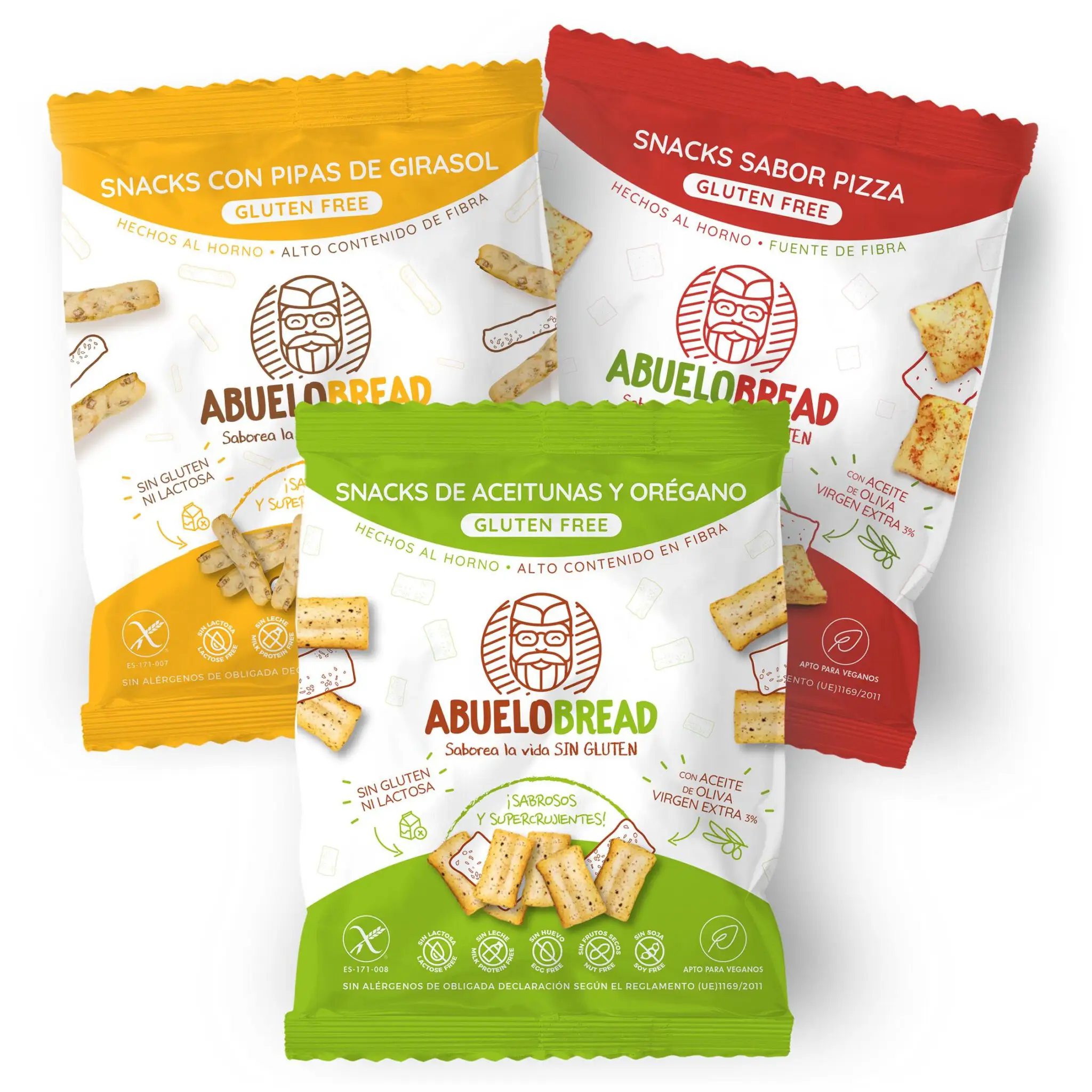 Pack de snacks variados sin gluten de Abuelo Bread