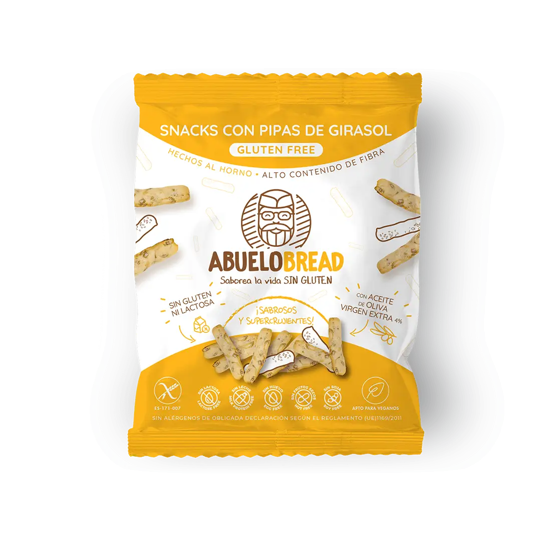 Snack sin gluten con pipas de girasol de Abuelo Bread