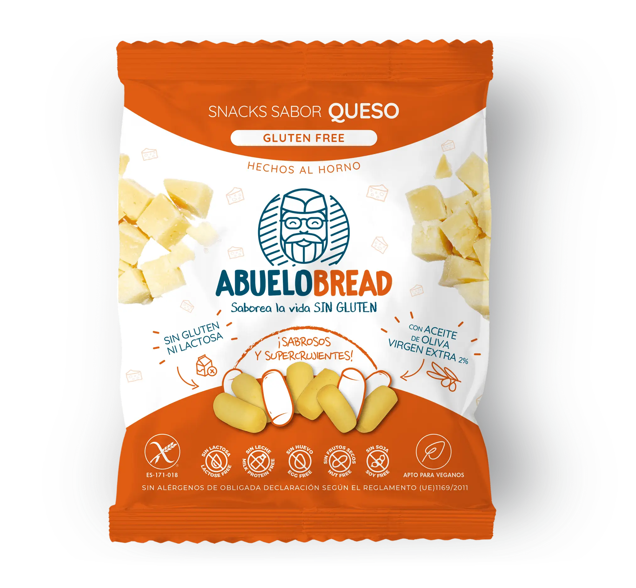 Snack sin gluten sabor queso de Abuelo Bread